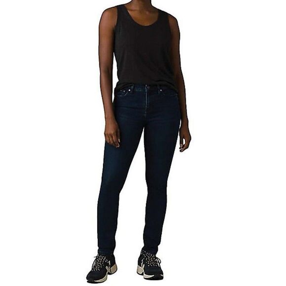 prAna Sienna Jean Deep Blue Skinny Stretch Denim Size 0/25 Athleisure Outdoor - Picture 2 of 10